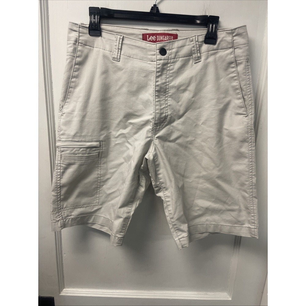 Lee Dungarees Mens Shorts 32 Cargo Bermuda Beige Outdoor Hiking Trail Stretch